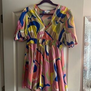 Sincerely Jules Multicolor Swirl Kids Dress